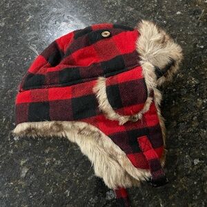 Goodfellow & Co Red and Black Checkered Trapper Hat